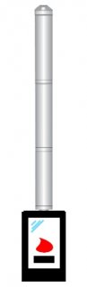 B1-malli savupiippu - päältä ylös 3 m x 130/230 Dn