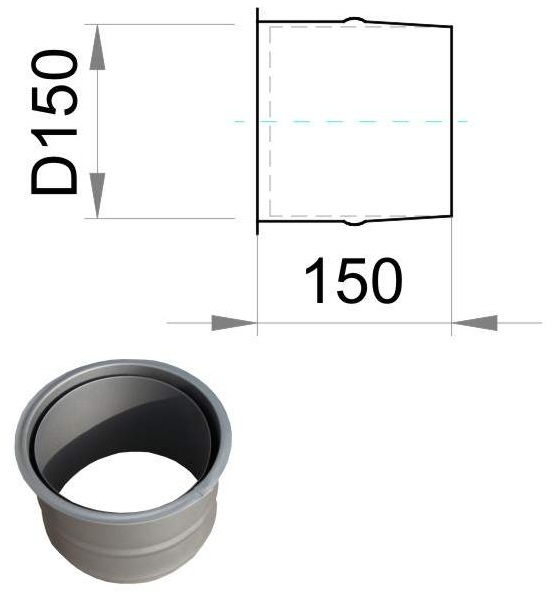 (kuva kohteelle) Muurauskappale Ø 150 mm