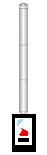 (kuva kohteelle) B1-malli savupiippu - päältä ylös 3 m x 130/230 Dn